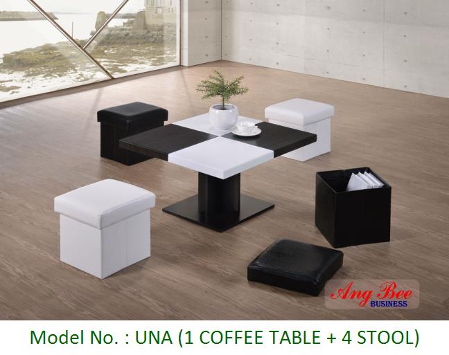 UNA (1 COFFEE TABLE + 4 STOOL)